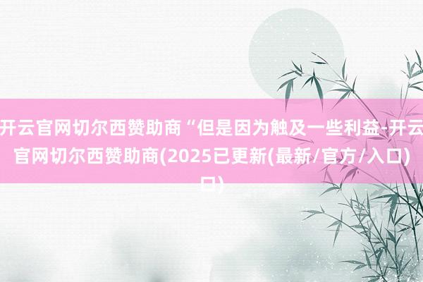 开云官网切尔西赞助商“但是因为触及一些利益-开云官网切尔西赞助商(2025已更新(最新/官方/入口)
