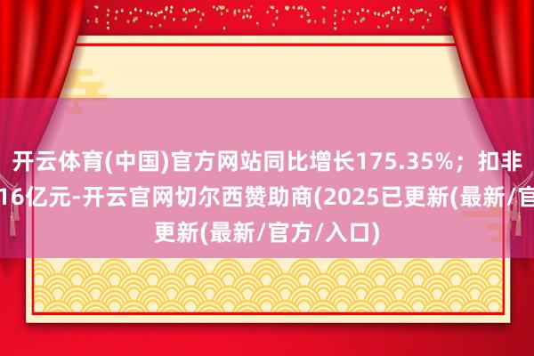 开云体育(中国)官方网站同比增长175.35%;扣非净利润1.16亿元-开云官网切尔西赞助商(2025已更新(最新/官方/入口)