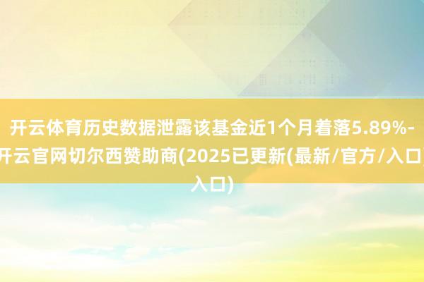 开云体育历史数据泄露该基金近1个月着落5.89%-开云官网切尔西赞助商(2025已更新(最新/官方/入口)
