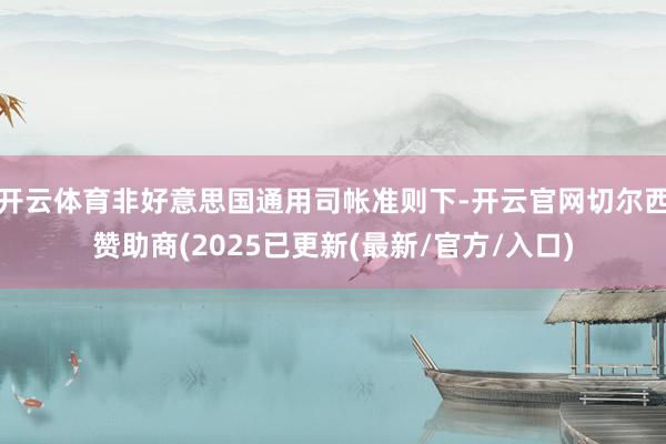 开云体育非好意思国通用司帐准则下-开云官网切尔西赞助商(2025已更新(最新/官方/入口)