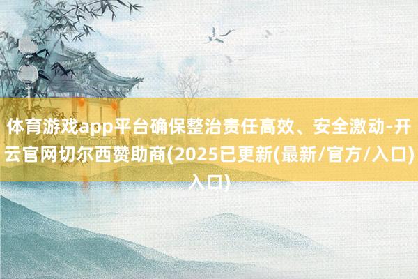 体育游戏app平台确保整治责任高效、安全激动-开云官网切尔西赞助商(2025已更新(最新/官方/入口)